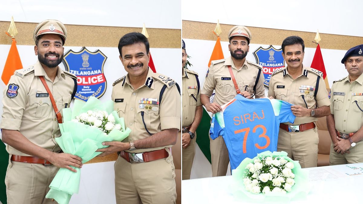 DSP Mohammed Siraj Gifts Indian Jersey To Telangana DGP CV Anand, Photos Go Viral