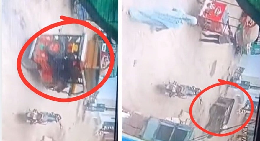55-Year-Old Man Dies After Overloaded E-Rickshaw Overturns In Road Pit In MP's Gwalior; CCTV Video Surfaces