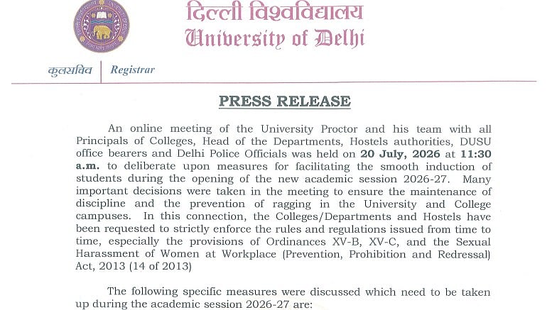 Delhi University Steps Up Anti-Ragging Measures With Control Rooms, Police Patrols Ahead Of 2026-27 Session