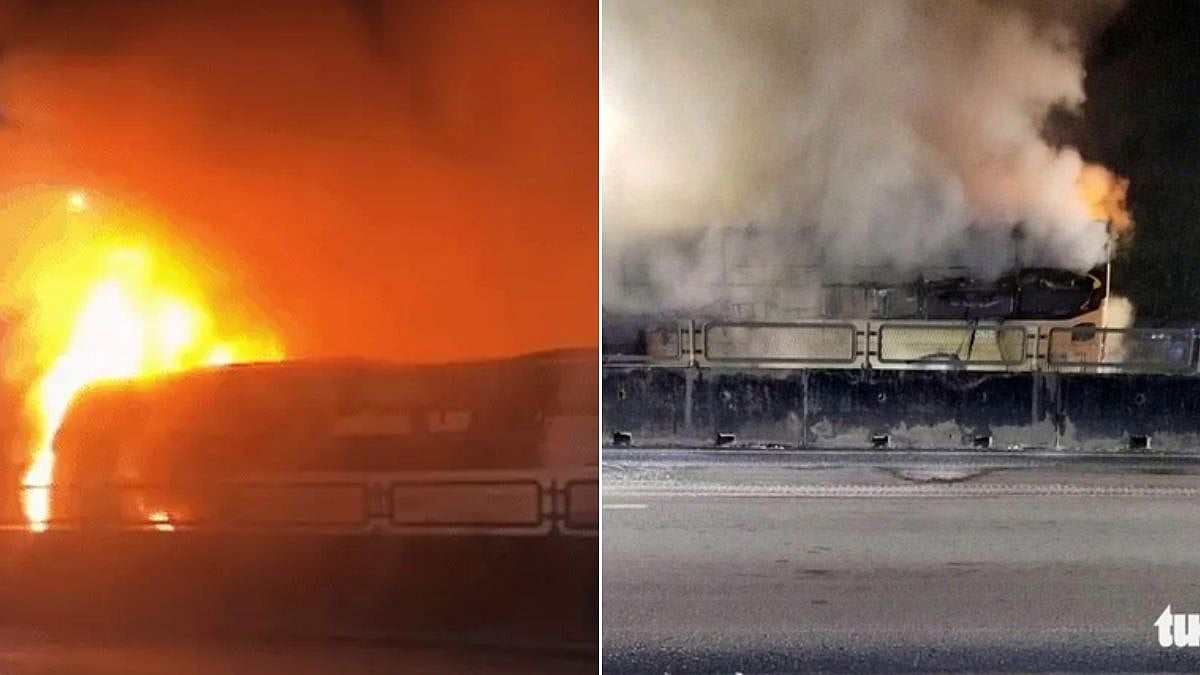 Vietnam Tragedy: 7 Killed, 5 Injured After Bus Bursts Into Flames Following Crash Near Dong Nai City | VIDEO