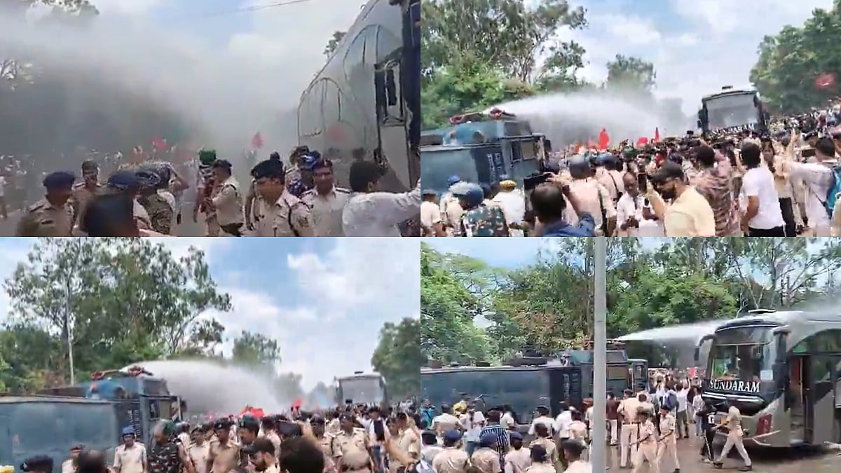 Bihar Police Use Tear Gas, Water Cannon To Stop NEET Protesters' Lok Bhavan March In Patna