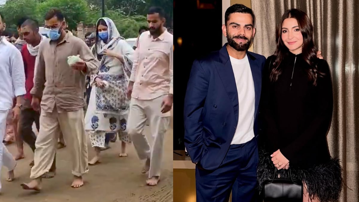 Virat Kohli & Anushka Sharma Walk Barefoot In Vrindavan During Spiritual Retreat | Video