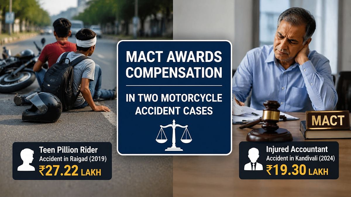 Mumbai: MACT Awards ₹27.22 Lakh To Teen Pillion Rider, ₹19.30 Lakh To Injured Accountant In 2 Motorcycle Accident Cases