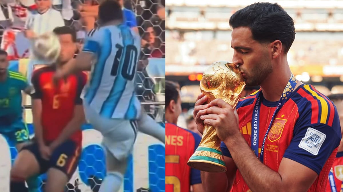 Mikel Merino Shares Hilarious Clip Of Lionel Messi's Shot Smashing His Face During FIFA World Cup 2026 Final | Video