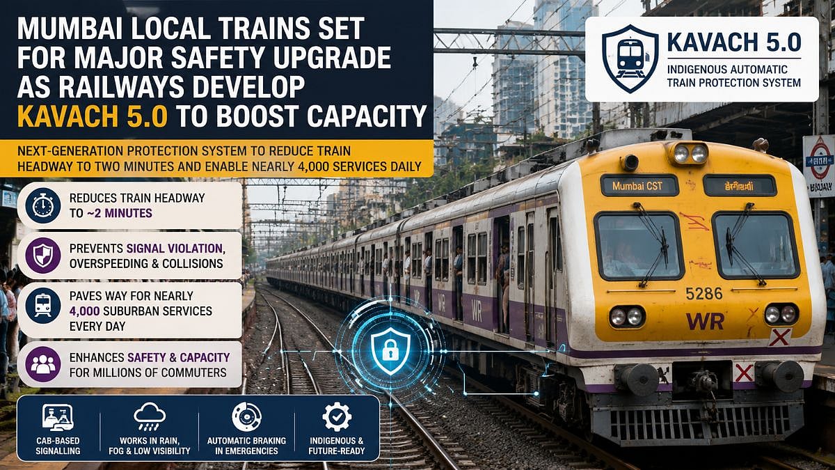 Mumbai Local Trains Set For Major Safety Upgrade As Railways Develop Kavach 5.0 To Boost Capacity