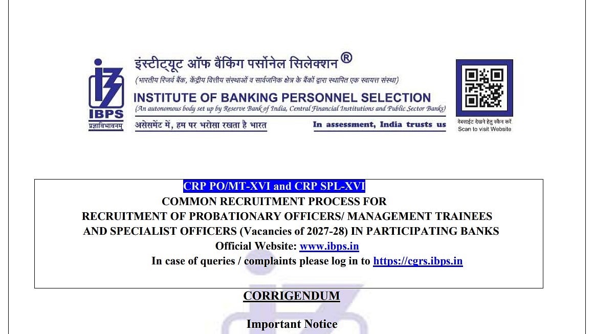 IBPS PO, SO Recruitment 2026: Application Deadline Extended Till July 26