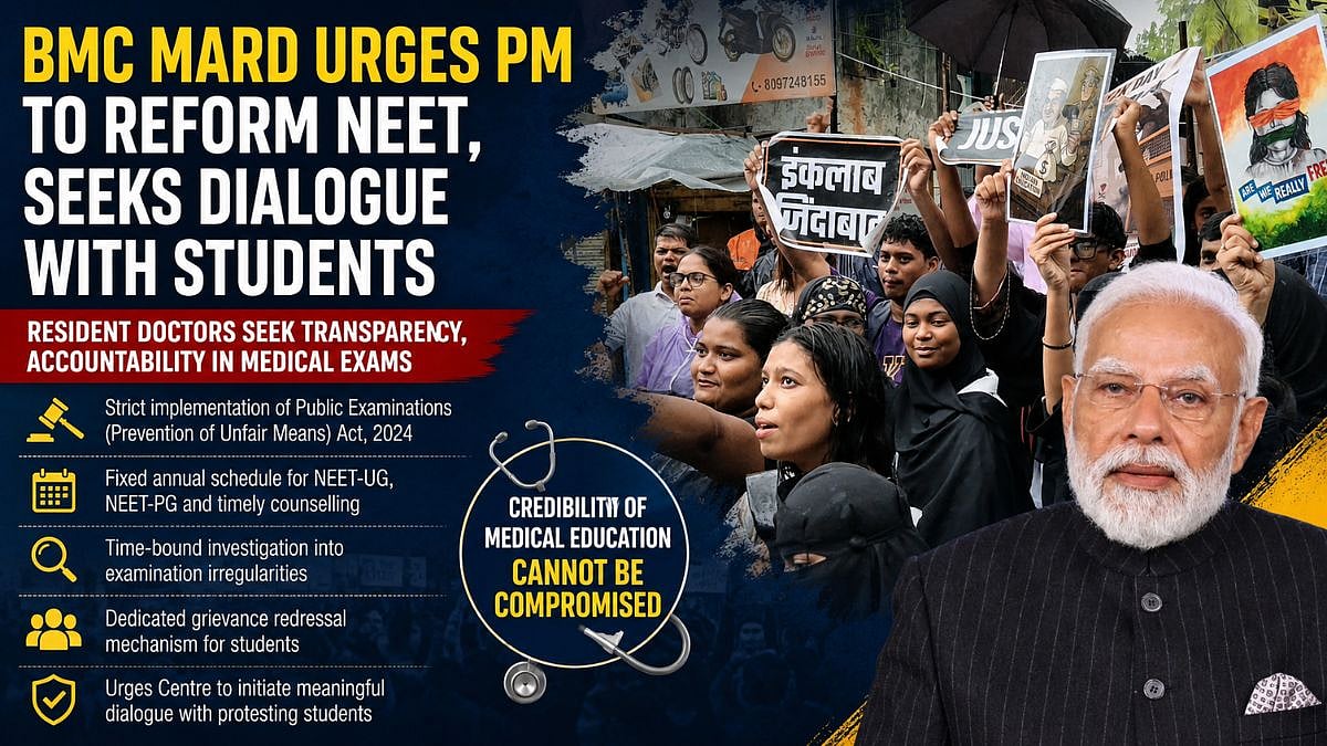 Mumbai: BMC MARD Urges PM Modi To Reform NEET Exams, Seek Dialogue With Protesting Students