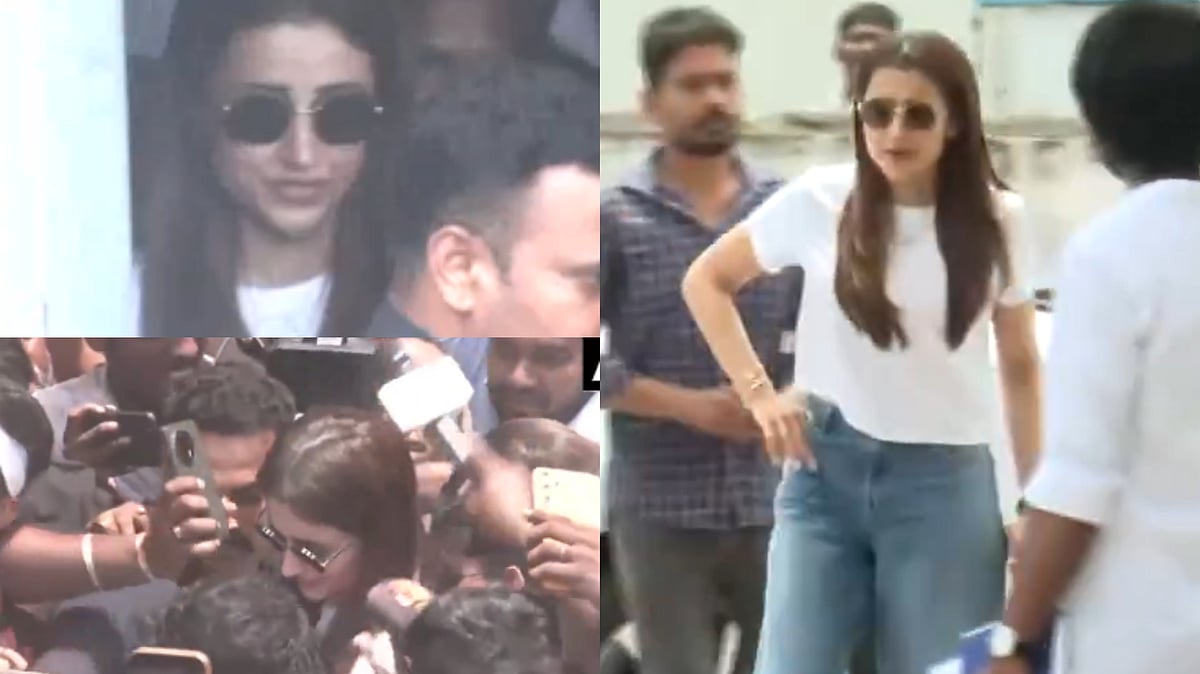 Video: Trisha Krishnan Mobbed By Fans As She Steps Outside Chennai Theatre After Watching Vijay's Jana Nayagan With Mother