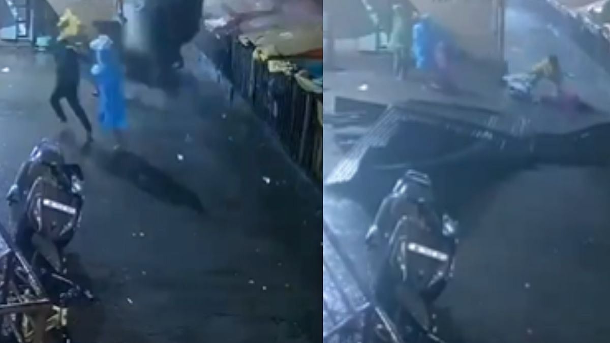 Caught On Camera: Tin Roof Sheets Blown Away By Strong Winds Injure 3 Devotees In Nashik's Trimbakeshwar 