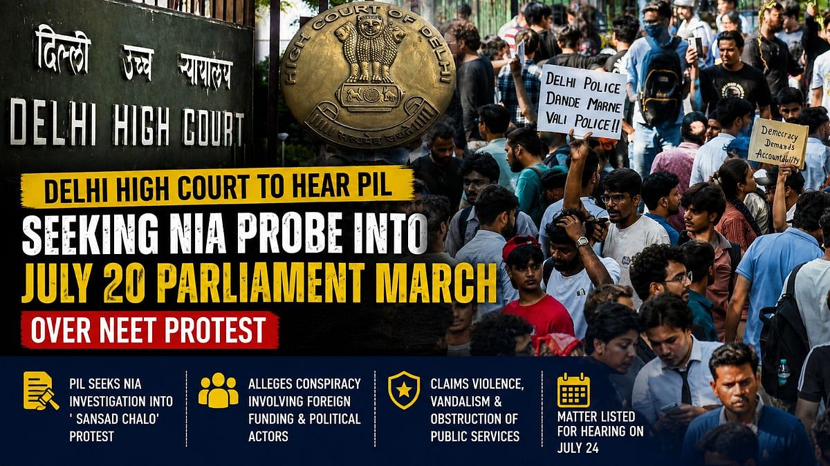 Delhi HC To Hear PIL Seeking NIA Probe Into July 20 'Sansad Chalo' Protest Over Alleged NEET Paper Leak
