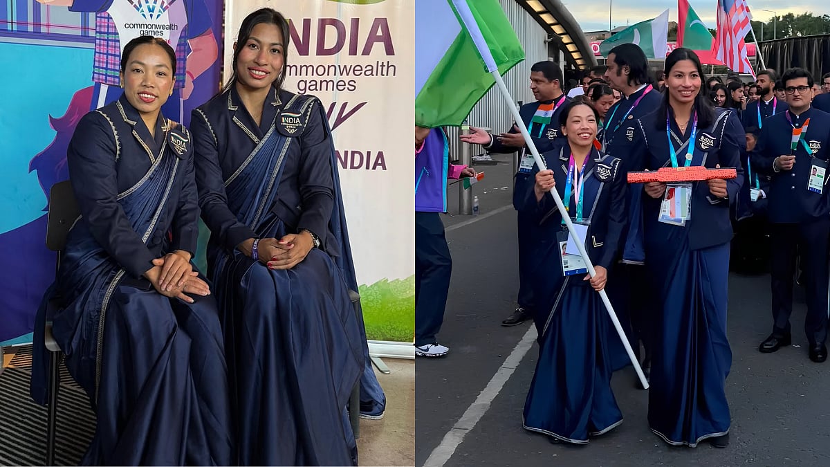 Mirabai Chanu, Lovlina Borgohain & Other Athletes Showcase Team India's Saree-Blazer Uniform At CWG Opening Ceremony