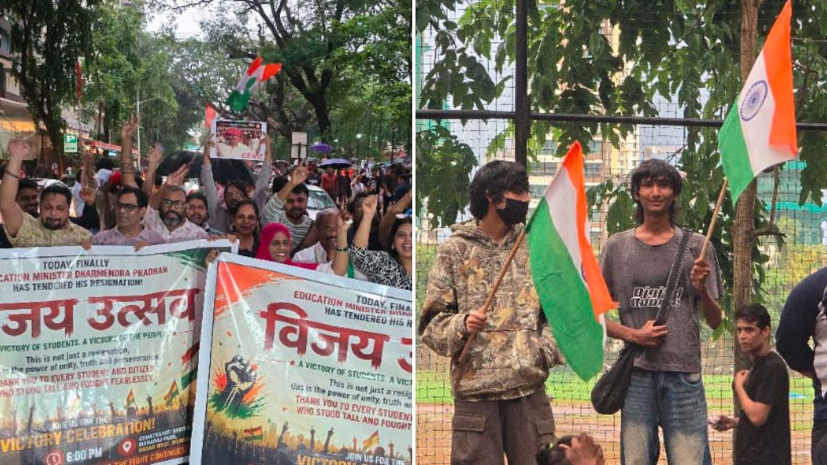 Dhol, National Anthem & Sloganeering Mark Youth Celebration In Mumbai After Dharmendra Pradhan's Resignation; Youth Says The Battle Is Far From Over
