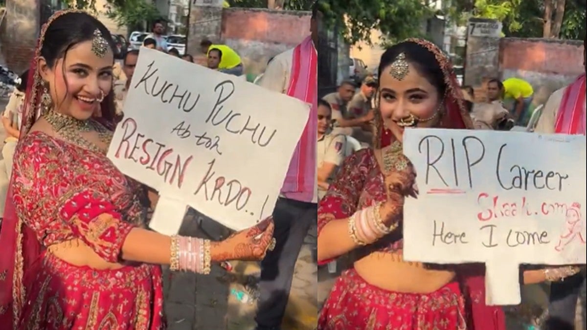 'NEET Ka Sapna Tha, Ab Shaadi Kar Lungi': Bride Joins Jantar Mantar Protest, Demands Dharmendra Pradhan's Resignation; Video Goes Viral