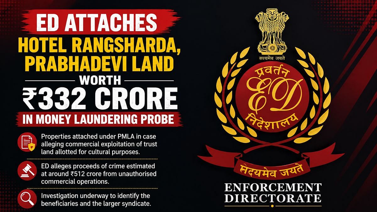 ED Attaches Hotel Rangsharda, Prabhadevi Land Worth ₹332 Crore In Money Laundering Probe