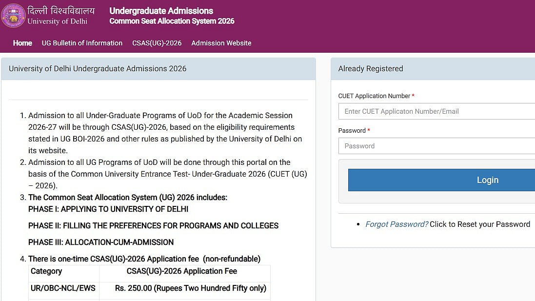 DU CSAS Round 2 Seat Allotment Result 2026 Out At ugadmission.uod.ac.in; Candidates Must Accept Seats By July 26