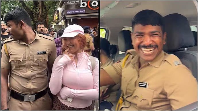 Mumbai Cop Goes Viral After 'Good Girl Officer' Trend; Mumbai Constable's Blushing Reaction Wins The Internet - VIDEO 