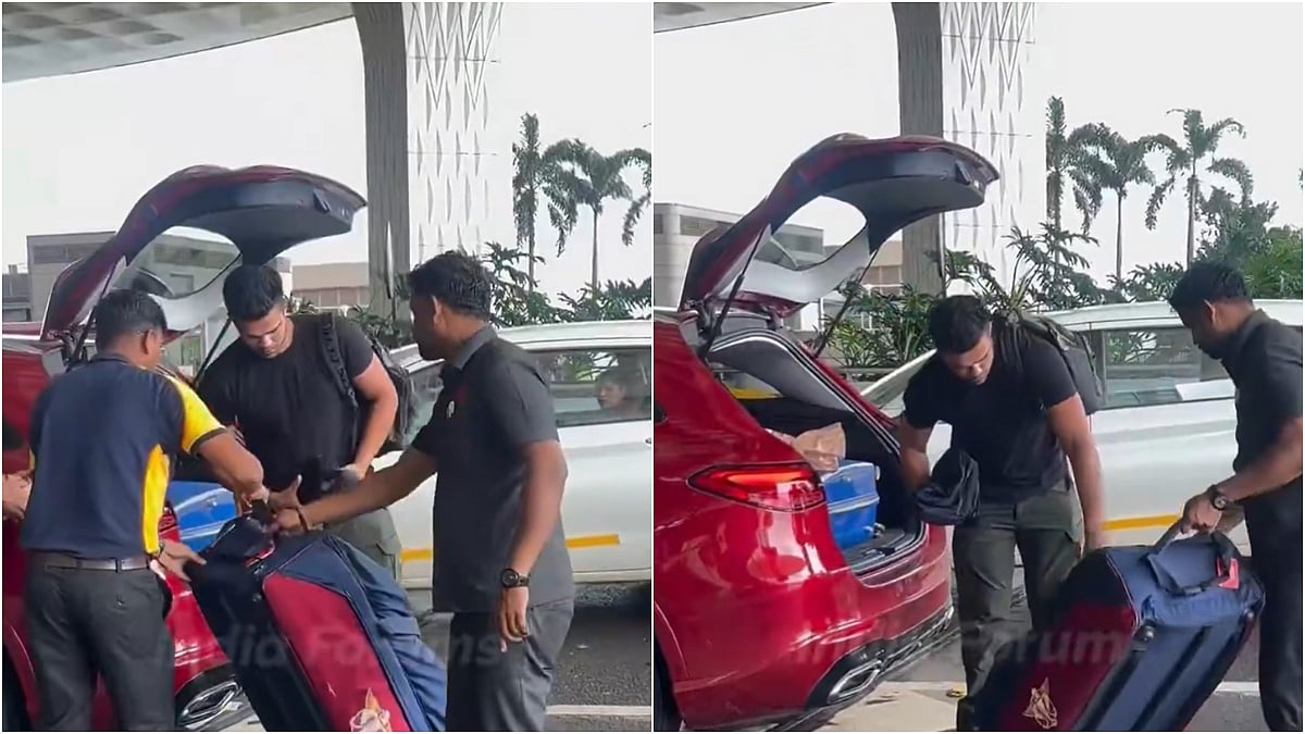 Arjun Tendulkar Spotted Packing His Bag In A Hurry At Mumbai Airport After Rushing From Home | VIDEO