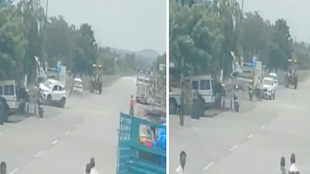 VIDEO: 1 Killed, Another Critically Injured After Car Rams Into Parked Bikes In Maharashtra's Nanded