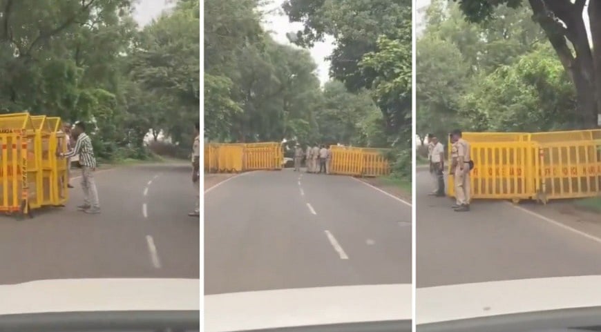 MP Police Barricade Narmadapuram Road Ahead Of Farmers' March To Chief Minister Mohan Yadav's Residence | VIDEO