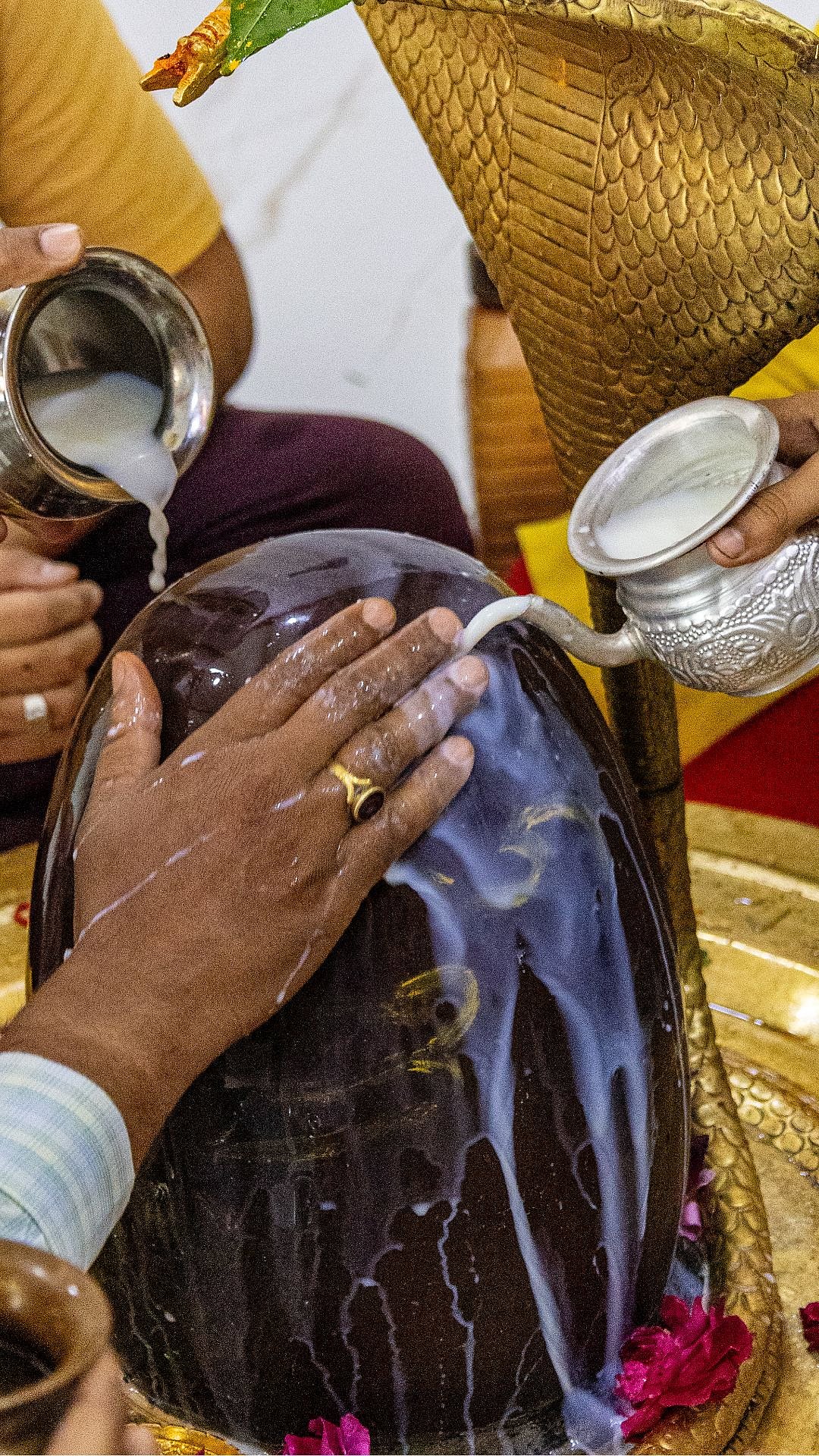 Dos: Offer water, milk, bel leaves (bilva patra), dhatura, and white flowers to the Shiva Lingam while chanting 
