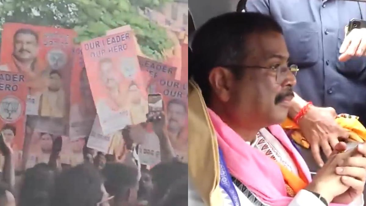 'Our Leader, Our Hero': Massive Crowd Welcomes Dharmendra Pradhan At Bhubaneswar Airport After Resignation