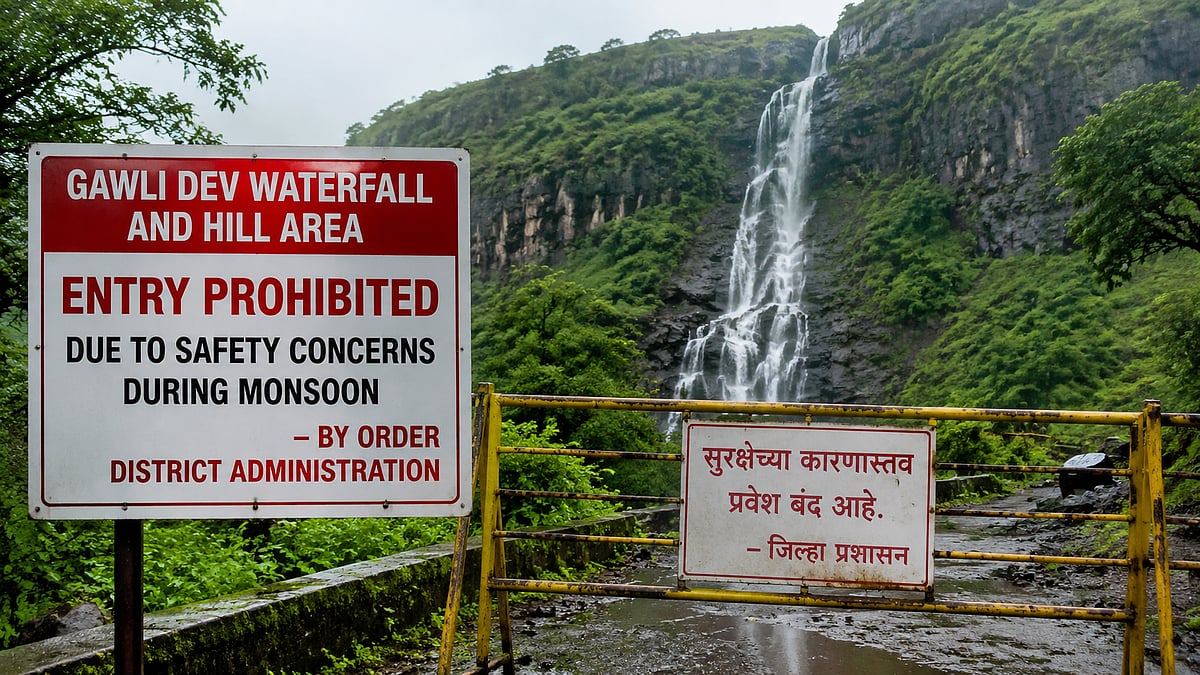 Tourist Entry Banned At Ghansoli’s Gawli Dev Waterfall Over Monsoon Safety Concerns