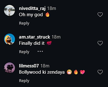 Wamiqa Gabbi instagram comments