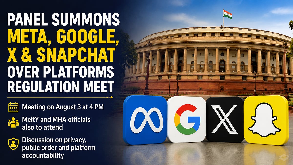 Parliament Panel Summons Meta, Google, X And Snapchat To Discuss Social Media Regulation