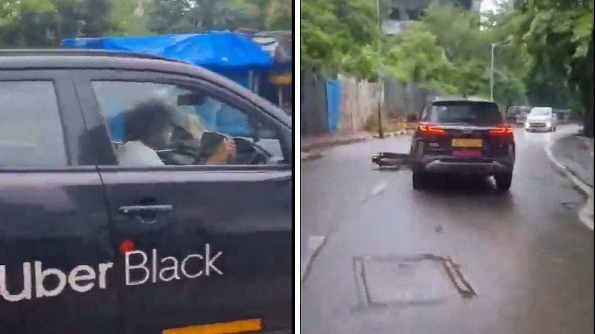 Speeding 'Uber Cab' Allegedly Hits Two-Wheeler, Drags Rider For 500 Metres In Mumbai's Kashimira Area; Disturbing Video Goes Viral