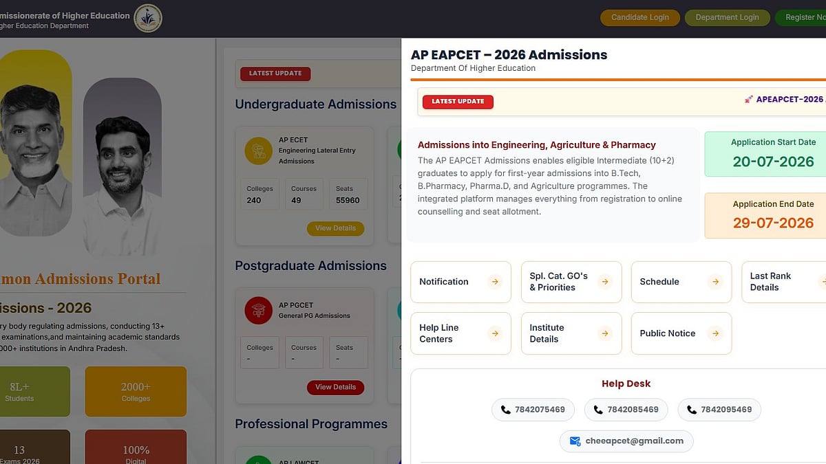 AP EAMCET 2026 Phase 1 Counselling Registration Ends Tomorrow At cap.apcfss.in; Here’s How To Apply