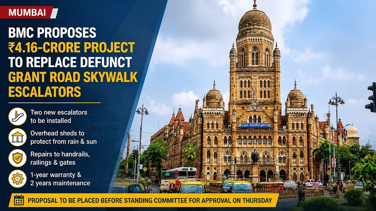 Mumbai Civic Update: BMC Proposes ₹4.16-Crore Project To Replace Defunct Grant Road Skywalk Escalators