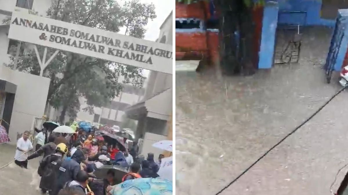 Watch: Heavy Rainfall Lashes Nagpur, Triggers Severe Waterlogging; Stranded School Students Rescued Safely