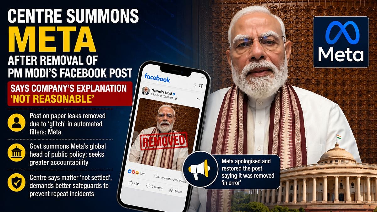 Centre Summons Meta Over Removal Of PM Modi's Facebook Post, Says Company's Explanation 'Not Reasonable'