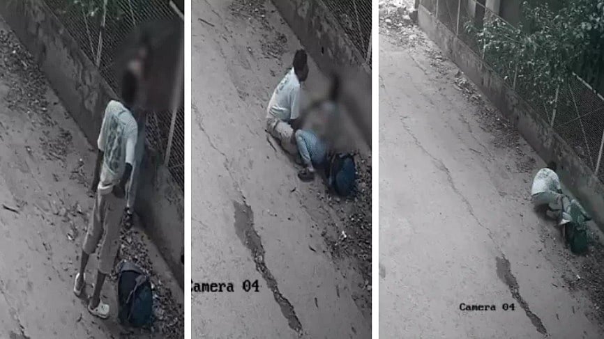 Youth Drags Woman, Tears Her T-Shirt During Roadside Clash In MP's Gwalior; CCTV Clip Viral