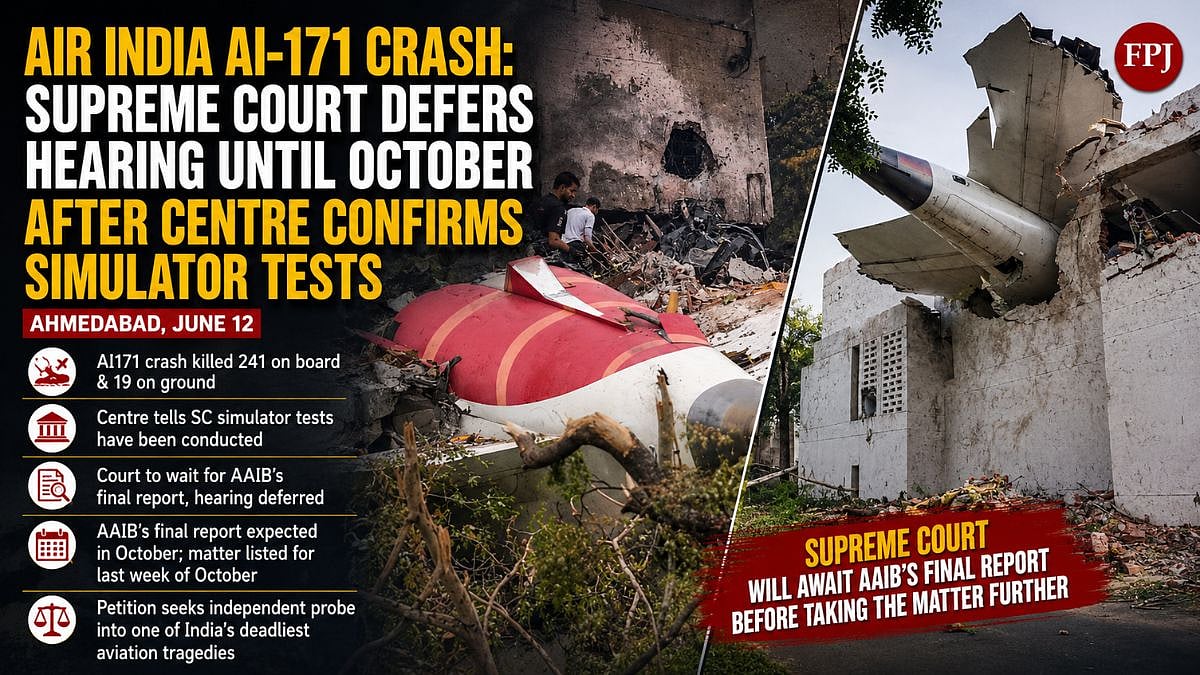 Air India AI-171 Crash: Supreme Court Defers Hearing Until October After Centre Confirms Simulator Tests