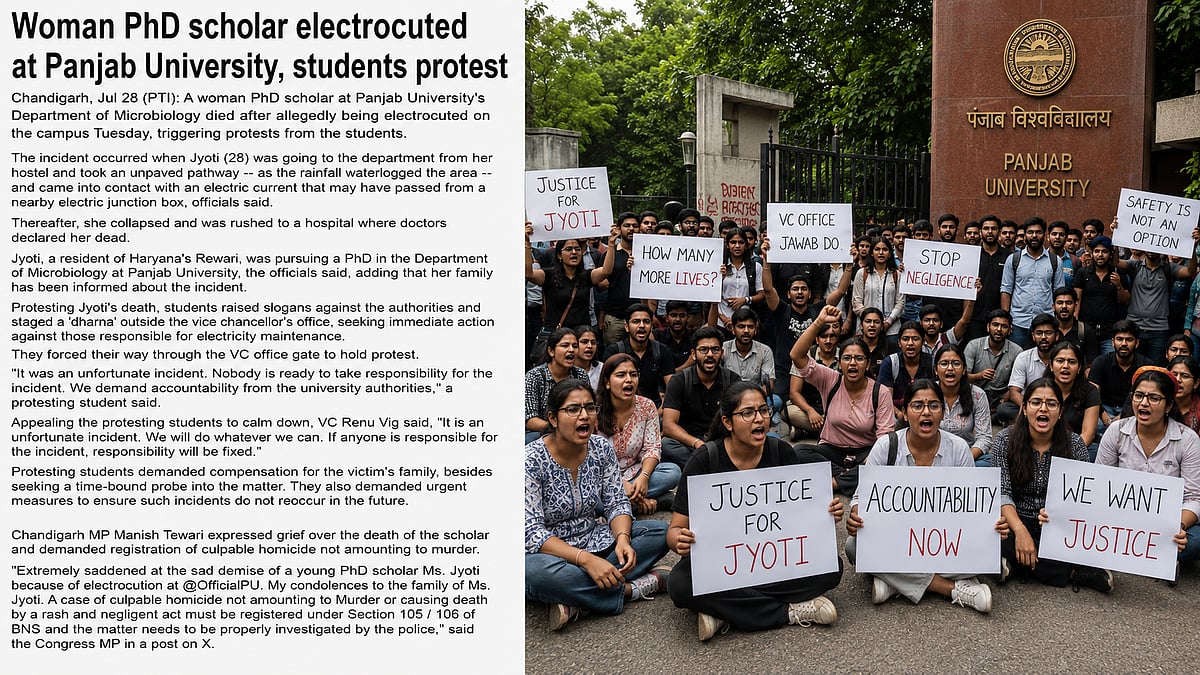 Panjab University PhD Scholar Dies Of Suspected Electrocution On Campus, Students Protest