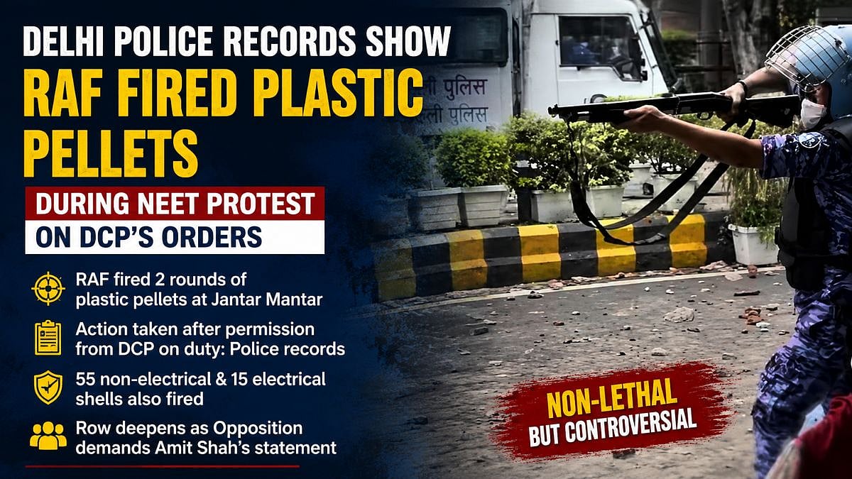 Delhi Police Records Show RAF Fired Plastic Pellets During NEET Protest On DCP's Orders