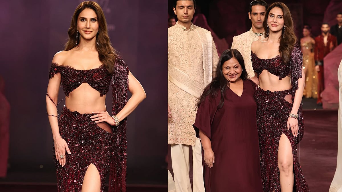 Vaani Kapoor Leaves Fashion Lovers Spellbound In Bold Wine Lehenga At India Couture Week In Delhi: Watch Her Ramp Walk