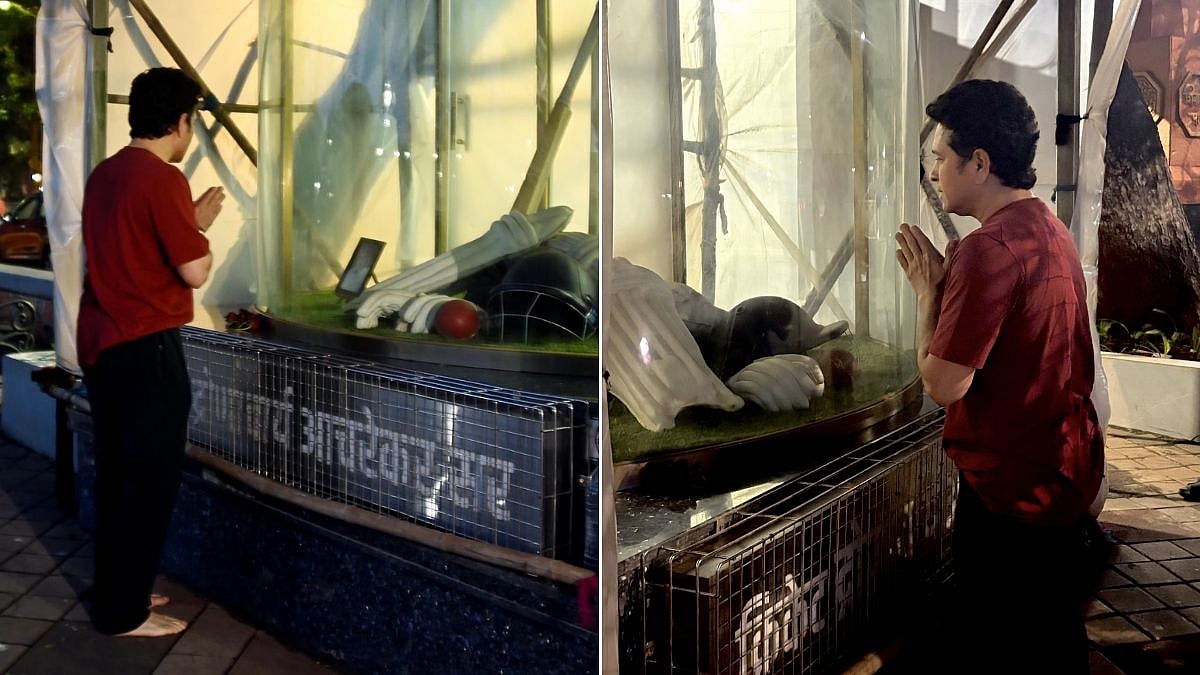 Sachin Tendulkar Stands Barefoot As He Pays Respects To Ramakant Achrekar's Shivaji Park Memorial On Guru Purnima