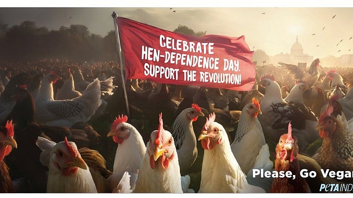 PETA India Launches 'Hen-Dependence Day' Billboard Campaign Urging Veganism Ahead Of August 15