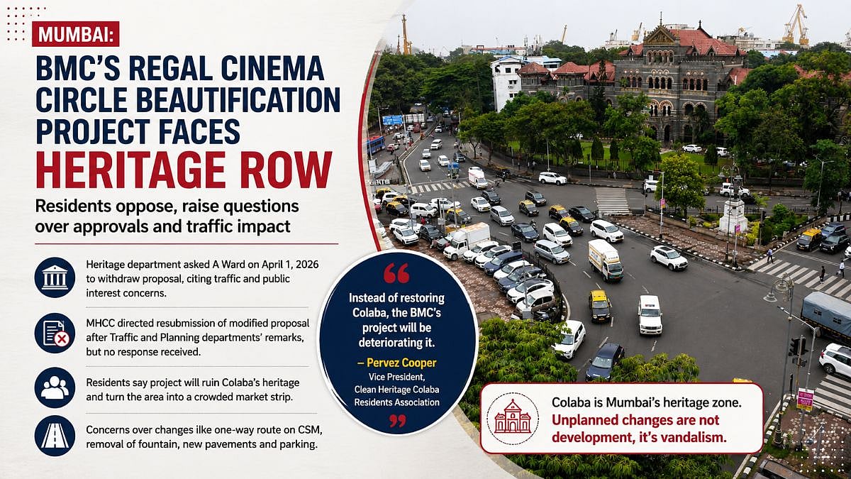 Mumbai: BMC's Regal Cinema Circle Beautification Project Faces Heritage Row Over Approval, Design Concerns