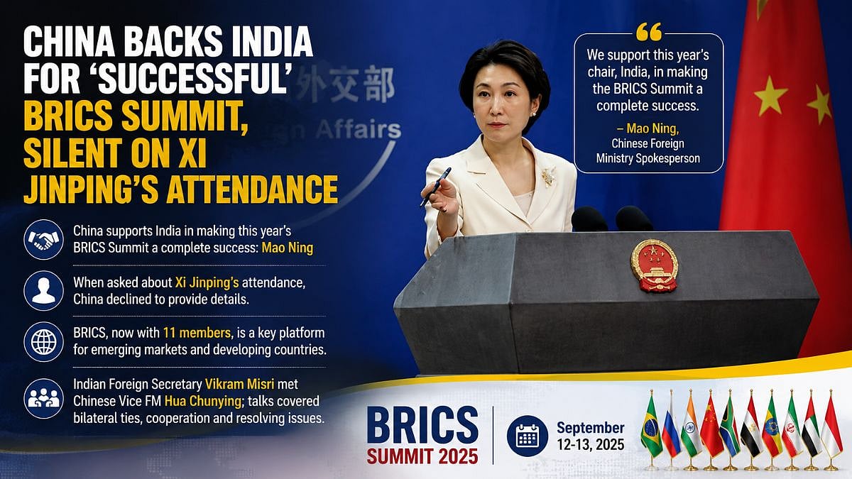China Backs India For ‘Successful’ BRICS Summit, Silent On Xi Jinping’s Attendance