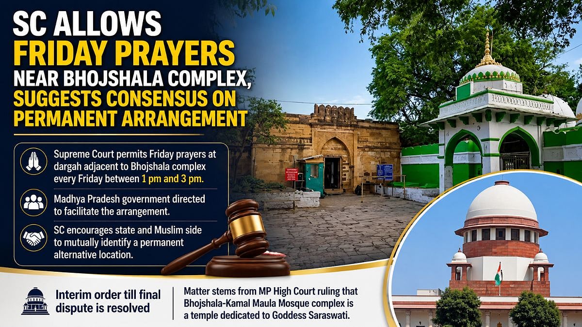 Supreme Court Allows Friday Prayers Near Bhojshala Complex, Suggests Consensus On Permanent Arrangement
