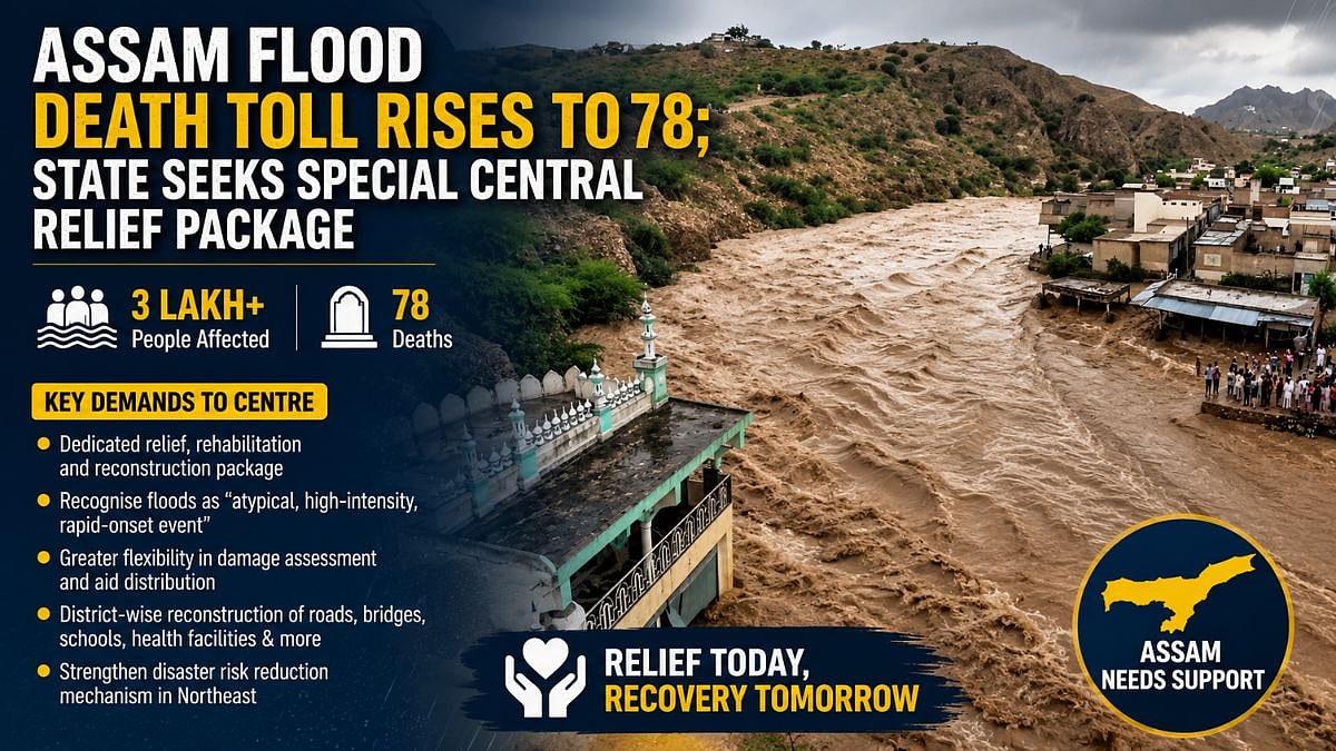 Assam Flood Death Toll Rises To 78; State Seeks Special Central Relief Package For Rehabilitation And Reconstruction
