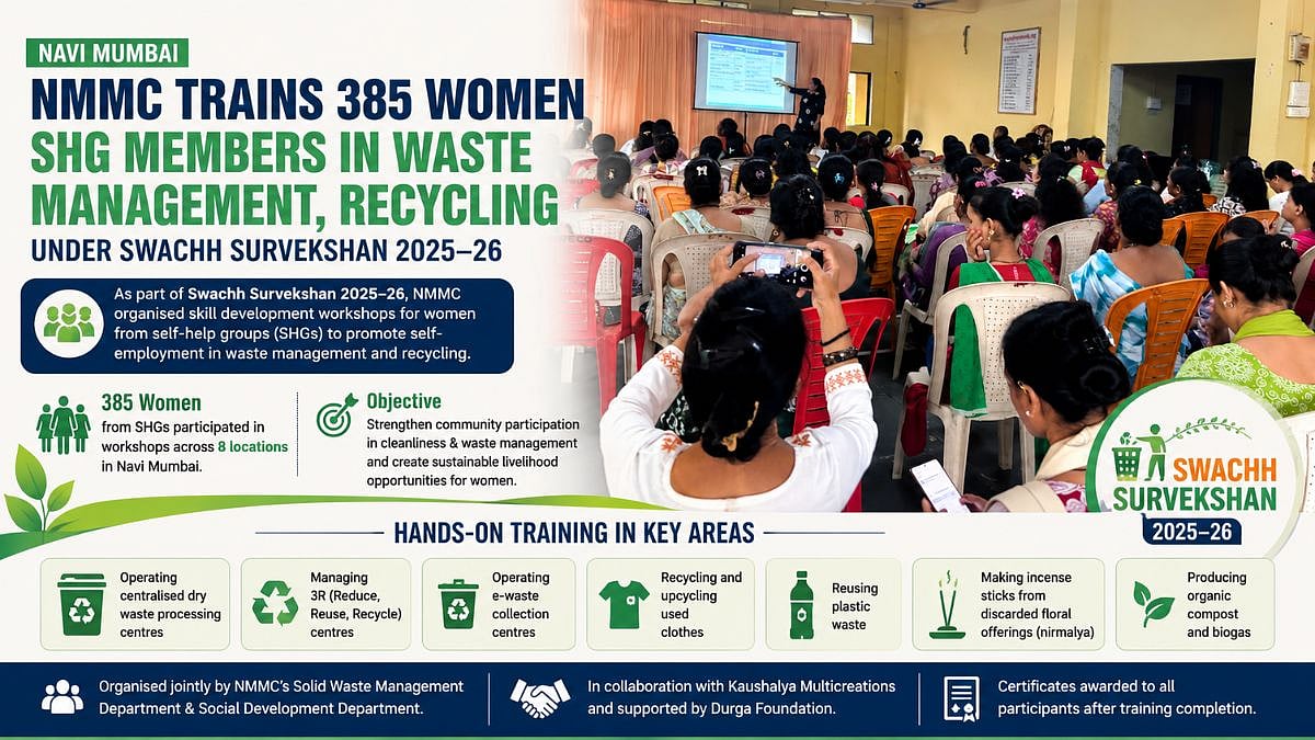 Navi Mumbai: NMMC Trains 385 Women Self-Help Group Members In Waste Management, Recycling Under Swachh Survekshan 2025–26