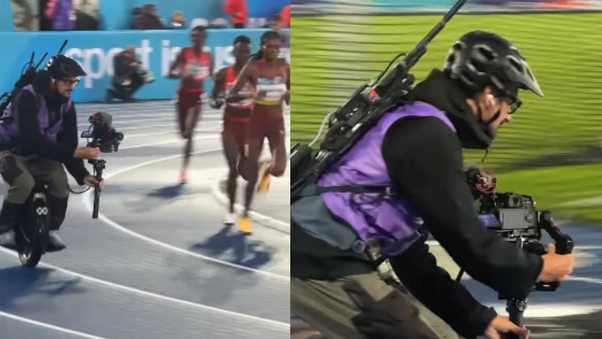 CWG 2026: Cameraman's Electric Unicycle Stunt Leaves Fans Stunned During Track Race | Video