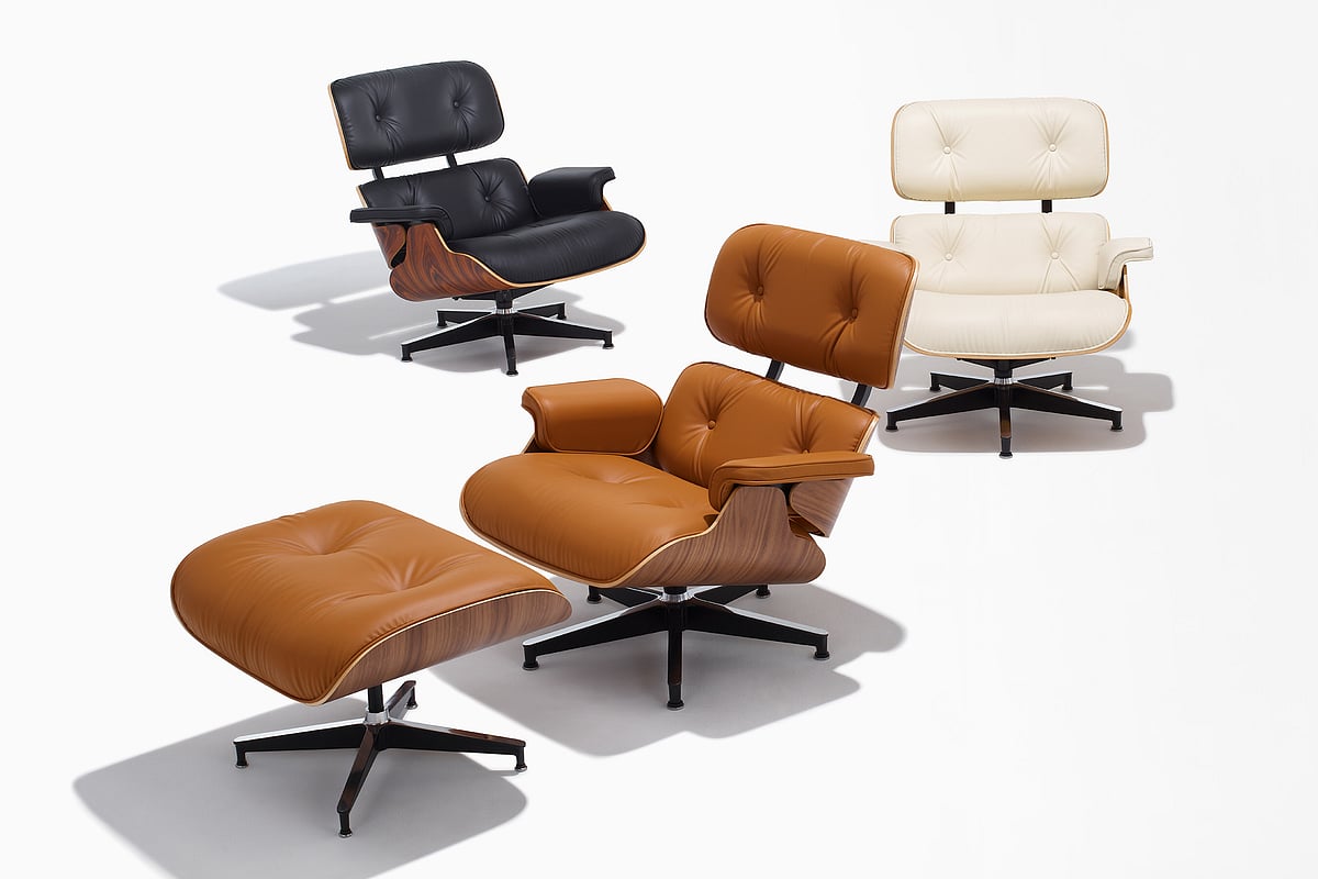The 2024 edition of the Eames Lounge Chair uses bamboo-based upholstery