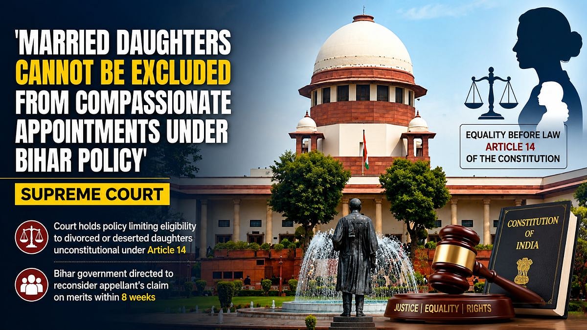'Married Daughters Cannot Be Excluded From Compassionate Appointments Under Bihar Policy': Supreme Court
