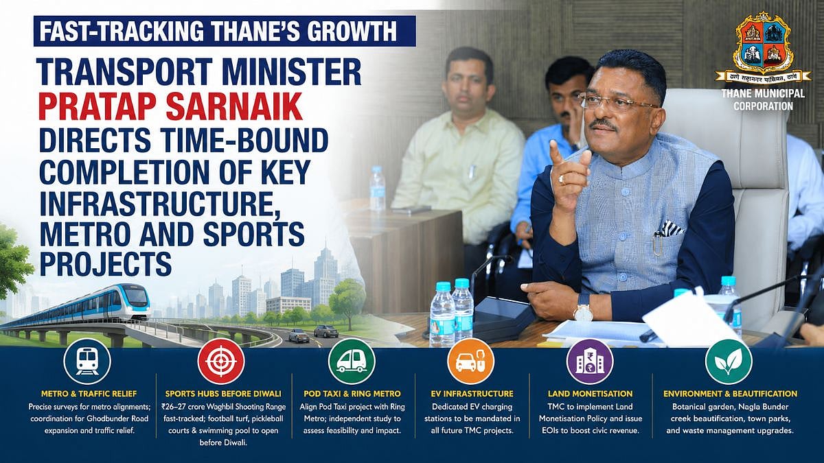 'Fast-Tracking Thane's Growth': Transport Minister Pratap Sarnaik Directs Time-Bound Completion Of Key Infrastructure, Metro And Sports Projects