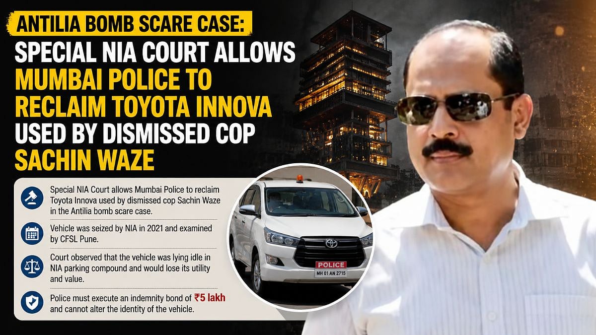 Antilia Bomb Scare Case: Special NIA Court Allows Mumbai Police To Reclaim Toyota Innova Used By Dismissed Cop Sachin Waze